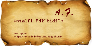 Antalfi Fábián névjegykártya